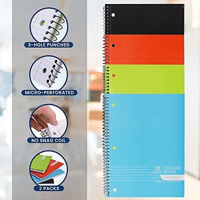 Spiral Durable Notebooks, 3 Pack (1 Subject, College Ruled) 