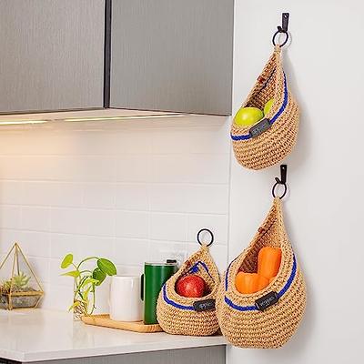 Hanging Wall Baskets, Jute Basket Set, Vegetable Fruit Basket