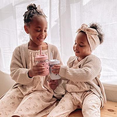 Elk and Friends Stainless Steel Cups, Mason Jar 10oz, Kids & Toddler Cups  with Silicone Sleeves & Straws with Stopper