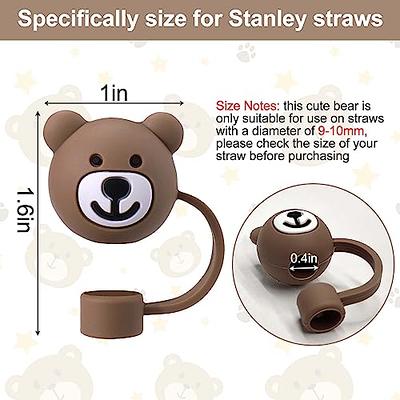 AIERSA Straw Cover for Stanley Cup,3Pcs Bear Straw Covers