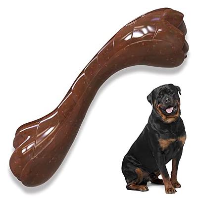 Doudele Interactive Treat Dispensing Puppy Toys - Dog Bones for Aggressive Chewers Super Dog Toys Tough Chew for Dogs Toy Bone, Natur