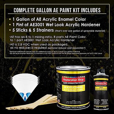 Satin Black Quart Kit Single Stage ACRYLIC ENAMEL Car Auto Paint Kit