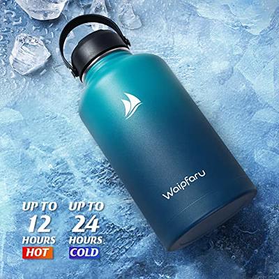 Waipfaru Half Gallon/64Oz Insulated Water Bottle, Stainless Steel