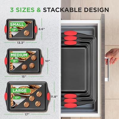 NutriChef 10-Piece Kitchen Oven Baking Pans - Deluxe Carbon Steel Bakeware  Set with Stylish Non-stick Gray Coating Inside and Out, Dishwasher Safe &  PFOA, PFOS, PTFE Free - NutriChef