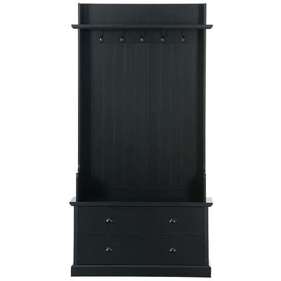 J&V Textiles Fresh Home 23.5 in. W x 65 in. H x 9.75 in. D Black Metal 3-Shelf Over The Toilet Storage Space Saver in Black