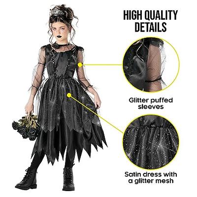 Morph Kids Gothic Witch Costume For Girls Black Kids Witch Costume Black Witch  Dress For Girls Black Witch Costume Kids Scary Halloween Costumes For Girls  S - Yahoo Shopping