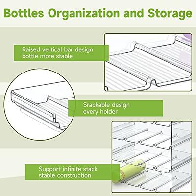 Spaclear Water Bottle Organizer, Stackable Kitchen Pantry Organization and  Storage Shelf, Plastic Holder for Fridge Kitchen Cabinet Organizer and  Storage, Tumbler Travel Mug Cup Organizer