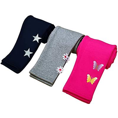 3-Pack Girls Leggings Kids Baselayer Pants for Athletic Dance