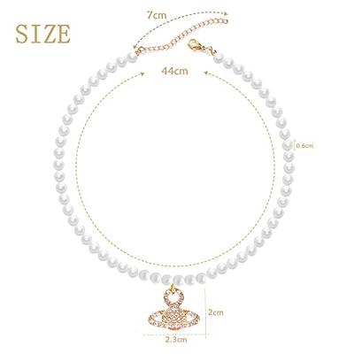 Cubic Zirconia white Vivenne westwood pearl necklace saturn necklace at Rs  80/piece in New Delhi