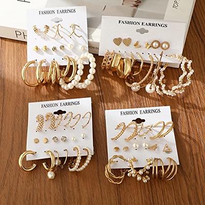 Dicasser Gold Earrings Set for Women Girls, Boho Drop Dangle Earrings Pack,  Fashion Pearl Multi-pack Statement Earrings Bulk, Acrylic Hoop Earrings for  Gift(11Pairs) - Walmart.com
