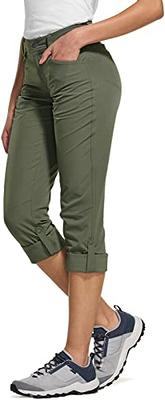 Baleaf Womens Hiking Cargo Capris Outdoor Lightweight Water Resistant Pants  Upf 50 Zipper Pockets Steel Gray Size L