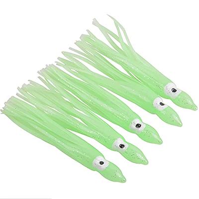 Large Soft Fluke Fishing Lures Saltwater Octopus Squid Skirt Luminous Bait  10Pcs