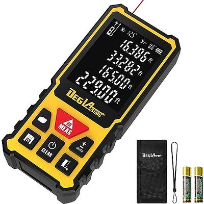 Laser Measure,DEGLASERS 165 Feet Laser Measurement Tool with Dual Angle  Display,M/in/Ft Unit Switching,Larger Backlit LCD, Measure Distance, Area  and