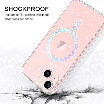for iPhone 13 Pro Max Magnetic Case [Compatible with Magsafe], Clear  Glitter Full Body Protective Cover Slim TPU Transparent Shockproof Bling  Phone Case for iPhone 13 Pro Max 6.7, Pink 