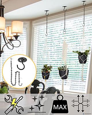 NACETURE Ceiling Hooks for Hanging Plants 3 Pack - Plant Hanger Indoor Hanging  Hooks Metal Plant Bracket Iron Lanterns Hangers for Wind Chimes, Planters ( Round White 3 Pack) (Black With Chain, 3 Pack) - Yahoo Shopping