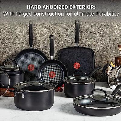 T-fal Ultimate Hard Anodized Nonstick Cookware Set 14 Piece Oven Safe 400F,  Lid Safe 350F Pots and Pans, Dishwasher Safe Black - Yahoo Shopping