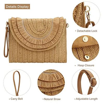 Raffia Straw Envelop Clutch