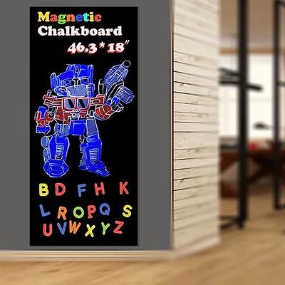 LACQWO Magnetic Chalkboard Contact Paper for Wall 46.3x18 Self Adhesive  Magnetic Wall Board Sticker with 12 Colors Liquid Chalk and 53 Magnetic  Letters for Kids, Black Chalk Board Wallpaper Roll - Yahoo Shopping