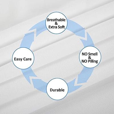 Full Size Flat Sheet Only - 6 Pack Bulk White Sheets for Massage Table,  Hospital Bed, Home, Air Bnb Essentials, Dorm Decorations- Made of  Microfiber