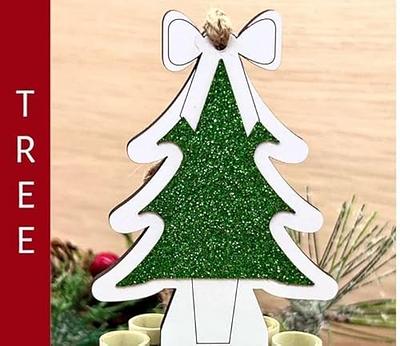 Set of 4 Christmas Tree Wood Ornaments: Reindeer, Christmas Tree, Star &  Snowman