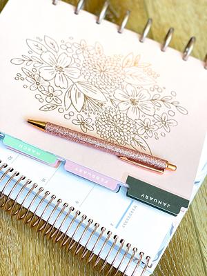 Silver Glitter Rose Gold Glitter Pen Planner Ballpoint Black Ink