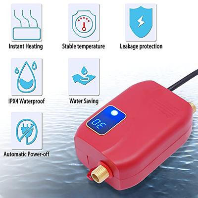 Mini Electric Tankless Water Heater-110V 3000W Small Instant Hot Water  Heater with LCD Digital Display for Kitchen Sink Faucet (Black)