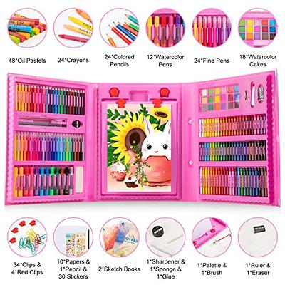 VigorFun Art Kit, Drawing Painting Art Supplies for Kids Girls Boys Teens,  Gifts Art Set Case Includes Oil Pastels, Crayons, Colored Pencils