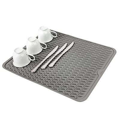 Mega Chef Dish Rack with 14 Plate Positioners & Detachable Utensil Holder, White, 17.5