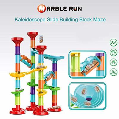 Glowing Magnetic Tiles Building Blocks Marble Run Race Track Super Set -  110 Complete Pieces Glow in the Dark STEM Light Magnetic Building Blocks  and Gravity Maze Games for Toddlers Kids Magnetic