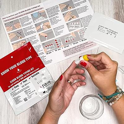 Eldoncard Blood Typing Kit 1 Test Know Your Blood Type Instant Home Testing  Kit A O B Rhs-D Negative and Positive Blood Types Tested For