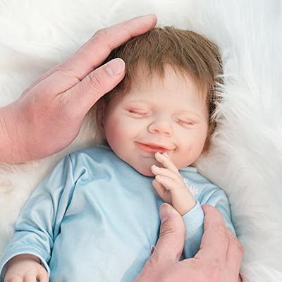 FOCKOF Realistic Reborn Baby Dolls Reborn Baby Boy-17-Inch Lifelike Newborn  Baby Dolls Vinyl Full Body Realistic Baby Doll Real Baby Doll Gift for