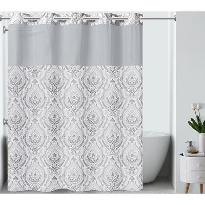 HOOKLESS Waffle 71 in. W x 74 in. L Polyester Shower Curtain in