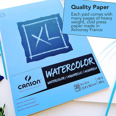 Canson XL Watercolor Sketch Pad, 9 x 12 Painting Paper Fold Over