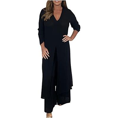 YanHoo Linen 2 Pieces Outfits Long Sleeve Button Down Shirts with Baggy  Wide Leg Pants Sets Loungewear Plus Size Womens Clothes 