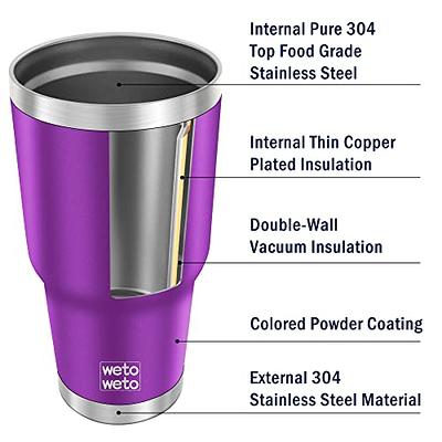 DOMICARE 30 oz Tumbler with Lid and Straw, Stainless Steel Tumblers Bulk,  Insulated Vacuum Double Wall Coffee Travel Mug, Stainless Steel 4 Pack