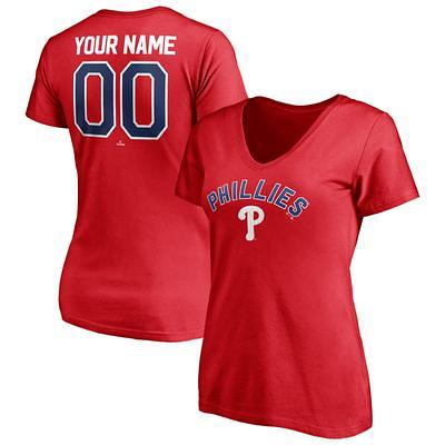 Women's Profile Red Philadelphia Phillies Plus Size Arch Logo T-Shirt Size: 2XL