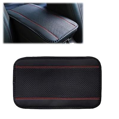 1Pc Car Armrest Cushion Cover Lather Center Console Box Pad Mat Accessory  Black