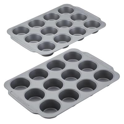 GoodCook 48-Cup Nonstick Steel Mini Cupcake and Muffin Pan, Gray