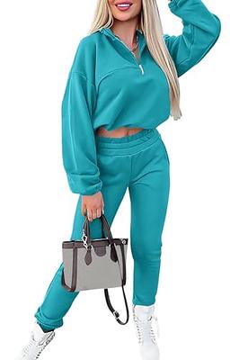 LOGENE 2 Piece Outfits Lounge Jogger Set 2023 Fall Fashion Matching Sets  Crop Top and Wide Leg Pants Sweatsuits