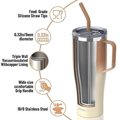 Hydraful 50 oz Tumbler with Handle, two Leak-proof Lids and Straw,  Insulated Coffee Mug Stainless