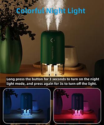 JISULIFE Portable Mini Humidifier Rechargeable, Night Light Small  Humidifier for Bedroom 300ml, Cool Mist Humidifiers for Baby, Air  humidifier for