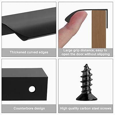 Homdiy Black Kitchen Cabinet Handles Finger Edge Drawer Tab Dresser Pulls