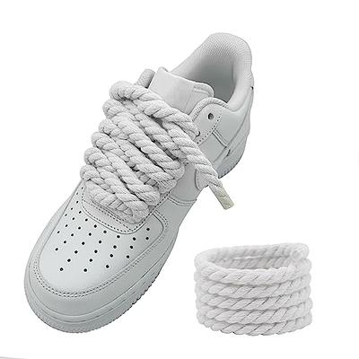 Premium Air Force 1 Flat Cotton Shoe Laces Replacement + AF1 Metal Tag  Dubrae (White,54,Silver) - Yahoo Shopping