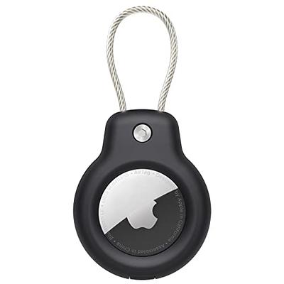 SPGUARD Compatible with Apple AirTag Secure Holder with Wire Cable,Air Tag  Lock Case Keychain Key Ring Key Chain Luggage tag for Keys, Luggage & More  Men Women's Keyrings & Keychains,Black (WL) 