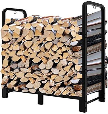 Fandature 4Ft Firewood Rack Adjustable Fireplace Wood Holder For