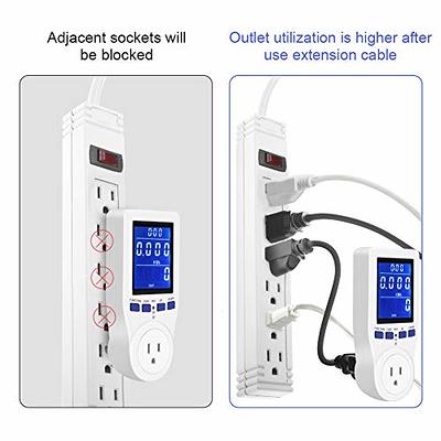 Power Meter Plug, 0-16A Intelligent Electricity Usage Monitor with Digital  LCD Display for Energy Saving(US) 