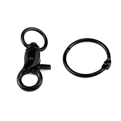 Semetall 10Pcs Black Swivel Snap Hooks Set,Mini Lanyard Snap Hooks