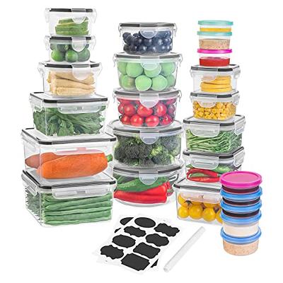 Plastic Food Storage Containers with Lids Food Storage Organizer  Boxes,Kitchen Airtight Meal Prep Container Reusable Pantry Organization and  Storage