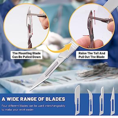 Scalpel Sterile Blades 10 10pcs Sterile Individually Foil Wrapped with 3 Scalpel  Knife Handle for Biology Lab Anatomy Practicing Cutting Medical Student  Sculpting Repairing 10 10-10PCS