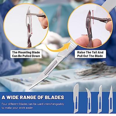 10 Sterile Surgical Blades #23 with Scalpel Knife Handle #4 | SM2704